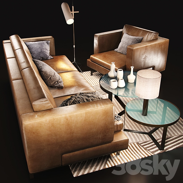 Sofa Natuzzi Jeremy 2987 3DS Max Model - thumbnail 2