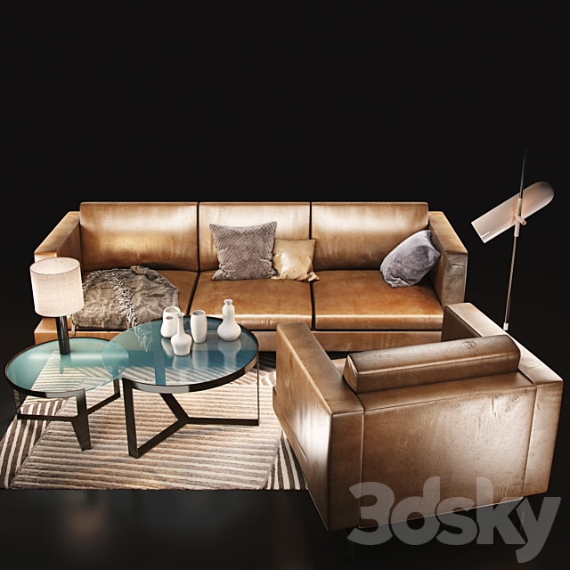 Sofa Natuzzi Jeremy 2987 3DS Max Model - thumbnail 3