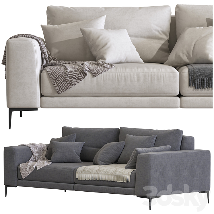 Sofa NORTON 3DS Max Model - thumbnail 2