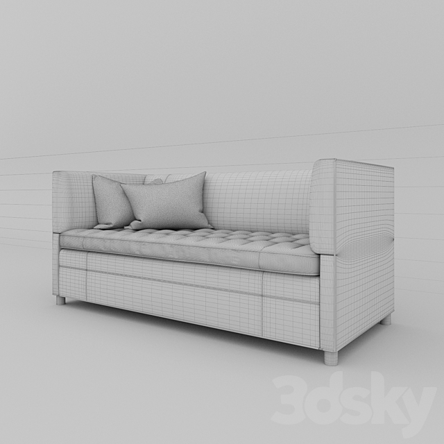 Sofa Old Hickory Tannery Strauss Sofa 3DS Max Model - thumbnail 3