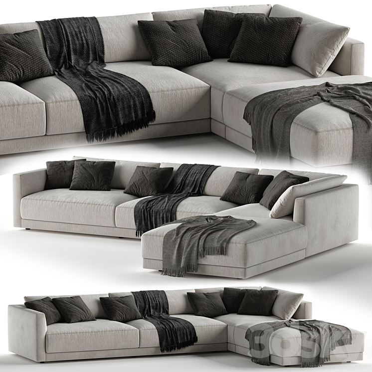 Sofa Poliform Bristol 3DS Max Model - thumbnail 1