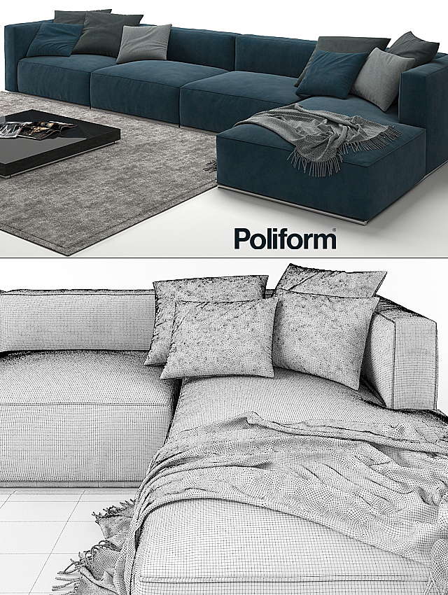 Sofa Poliform Shangai 3DSMax File - thumbnail 3