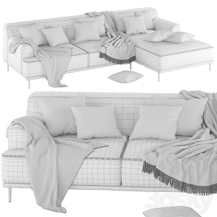 Sofa Portofino 3DS Max Model - thumbnail 2