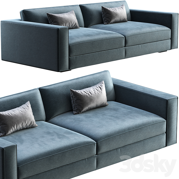 Sofa restoration hardware maddox 3DS Max Model - thumbnail 1