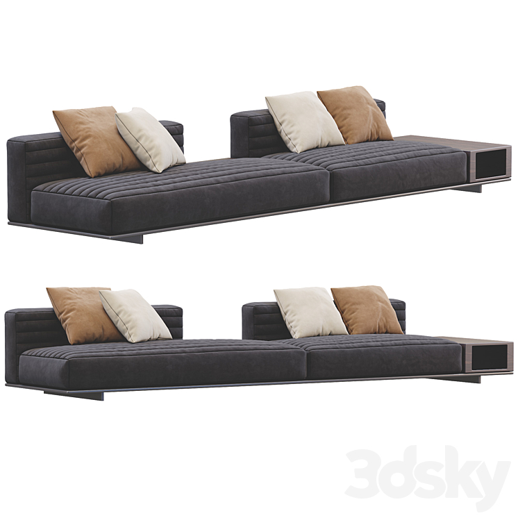 Sofa roger by minotti 3DS Max Model - thumbnail 2