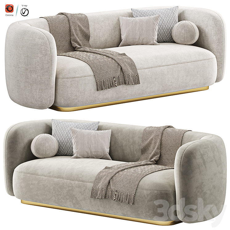 Sofa roxy by eichholtz 3DS Max Model - thumbnail 1