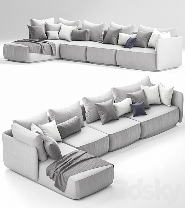 sofa Smania Beverly set 2 3ds Max - thumbnail 2