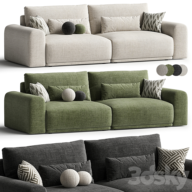 Sofa Straight Grail 3DS Max Model - thumbnail 1