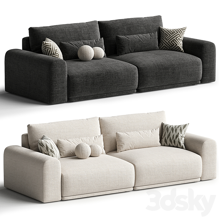 Sofa Straight Grail 3DS Max Model - thumbnail 2