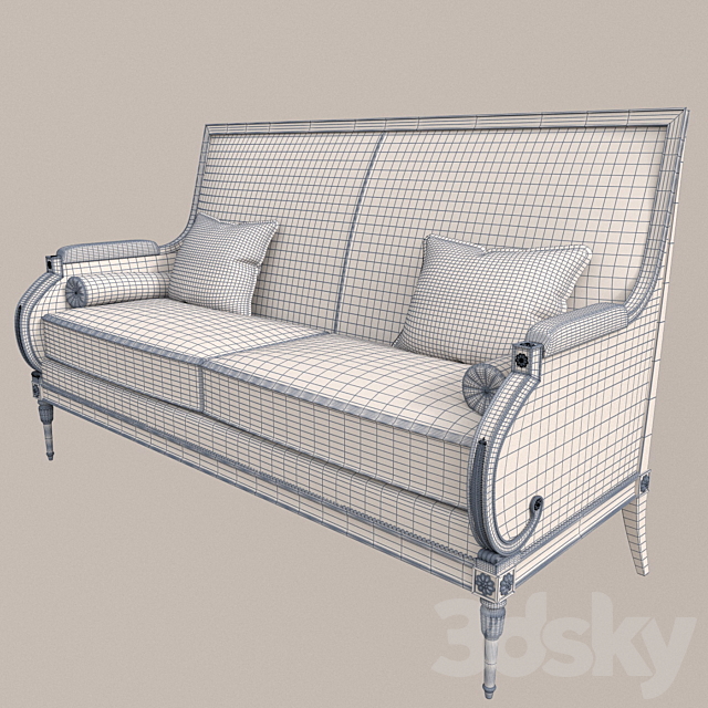 Sofa Taillardat Etienne LXVI 2 posti 3DS Max Model - thumbnail 2