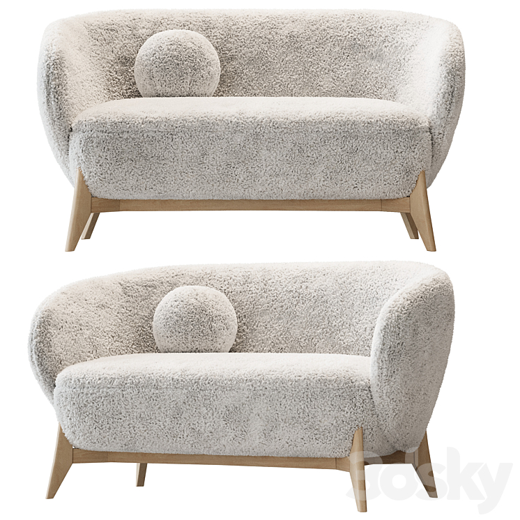 Sofa Tilar Cozy White 3DS Max Model - thumbnail 1