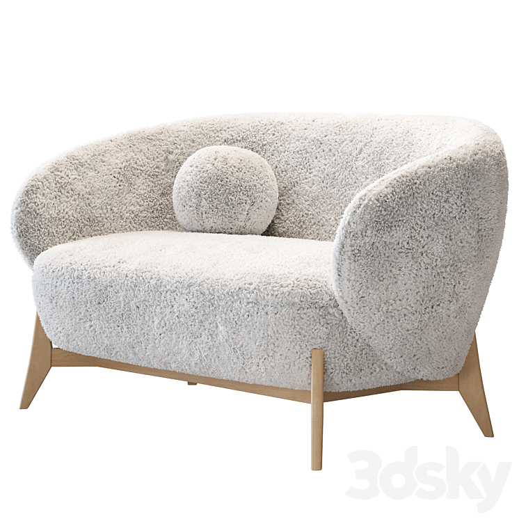 Sofa Tilar Cozy White 3DS Max Model - thumbnail 2