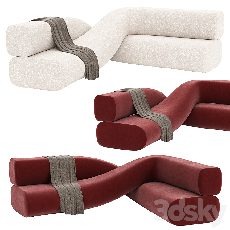 Sofa Twist 3DS Max Model - thumbnail 1