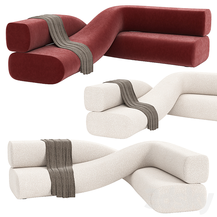 Sofa Twist 3DS Max Model - thumbnail 2