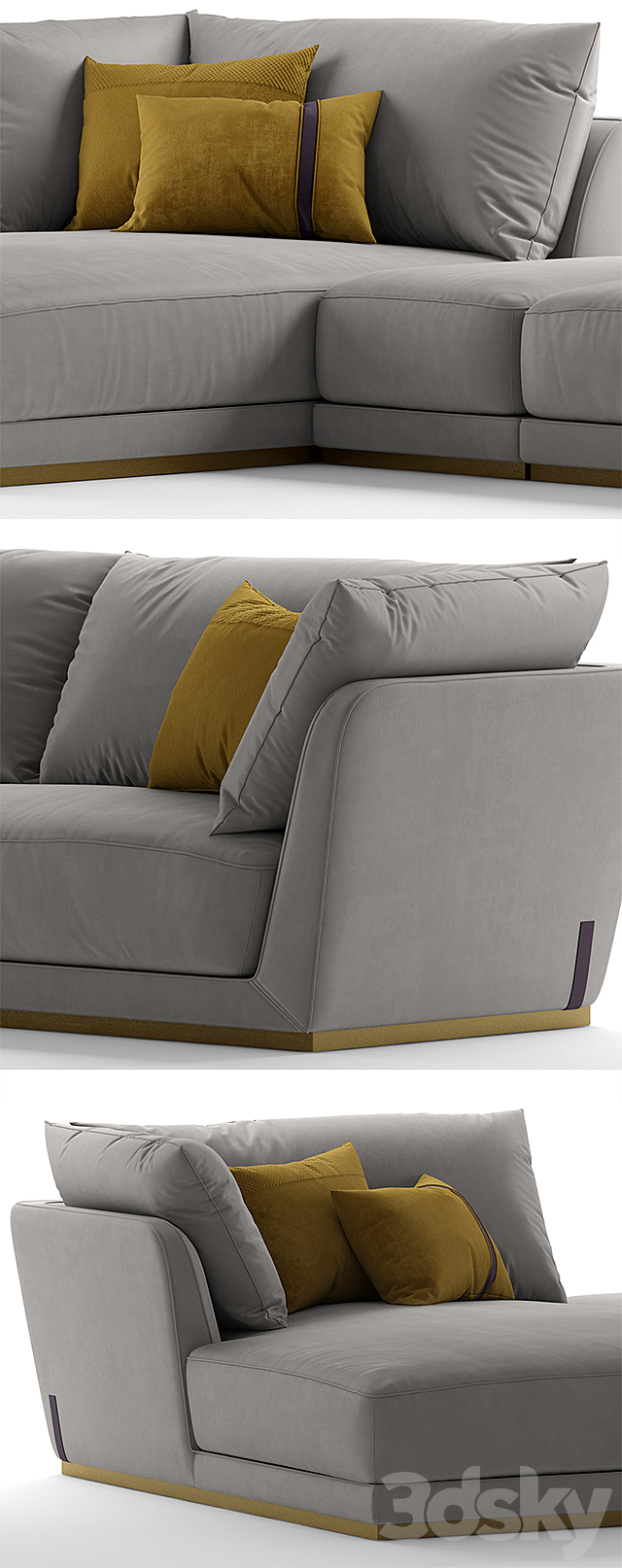 Sofa ulivisalotti dorian 3DS Max Model - thumbnail 2