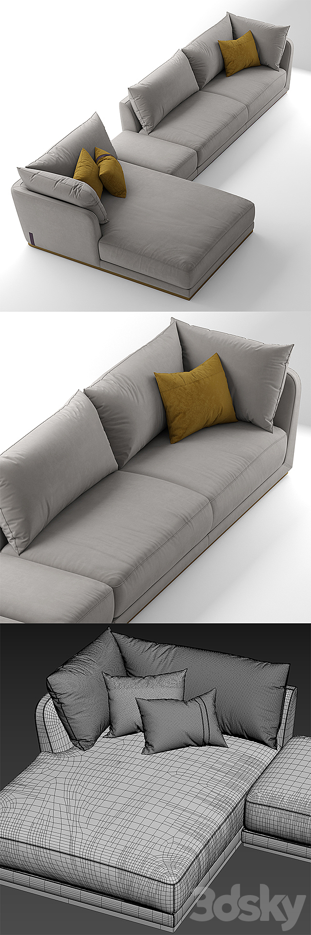 Sofa ulivisalotti dorian 3DS Max Model - thumbnail 3