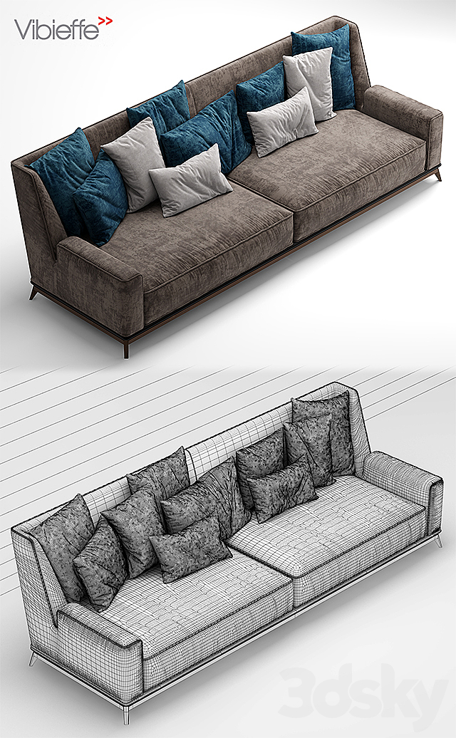 Sofa Vibieffe 3 seater sofa OPERA 3DSMax File - thumbnail 3