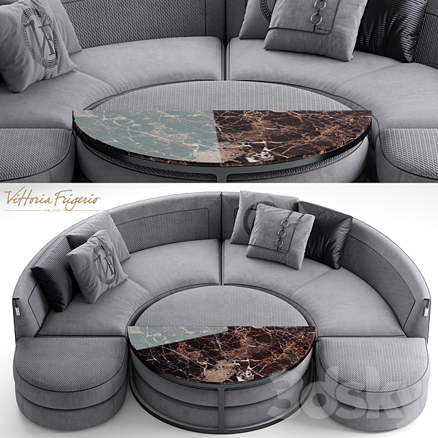 Sofa vittoriafrigerio Borromeo 3DSMax File - thumbnail 1