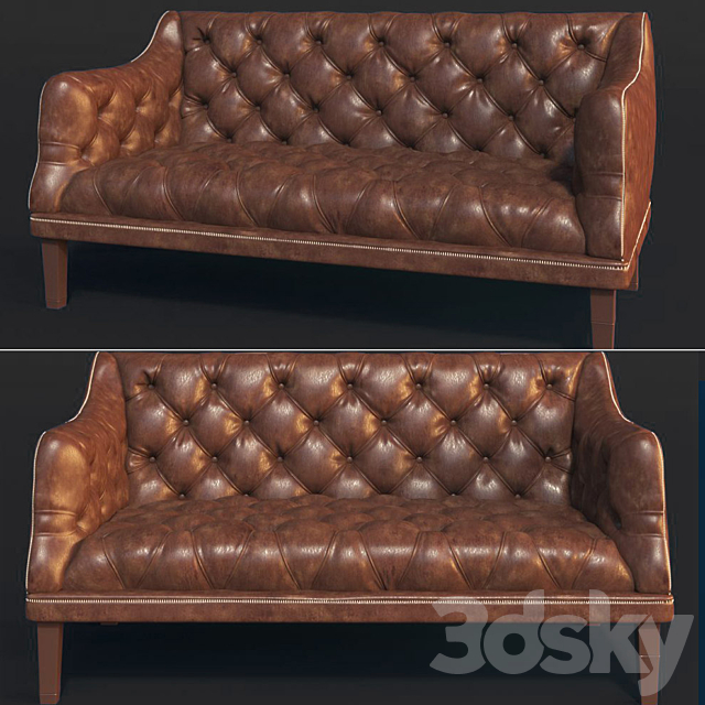 Sofa with buttons 3DS Max Model - thumbnail 1