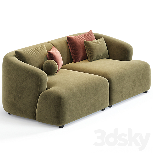 Sofia 2 Plazas Sofa By Westwing 3ds Max - thumbnail 2