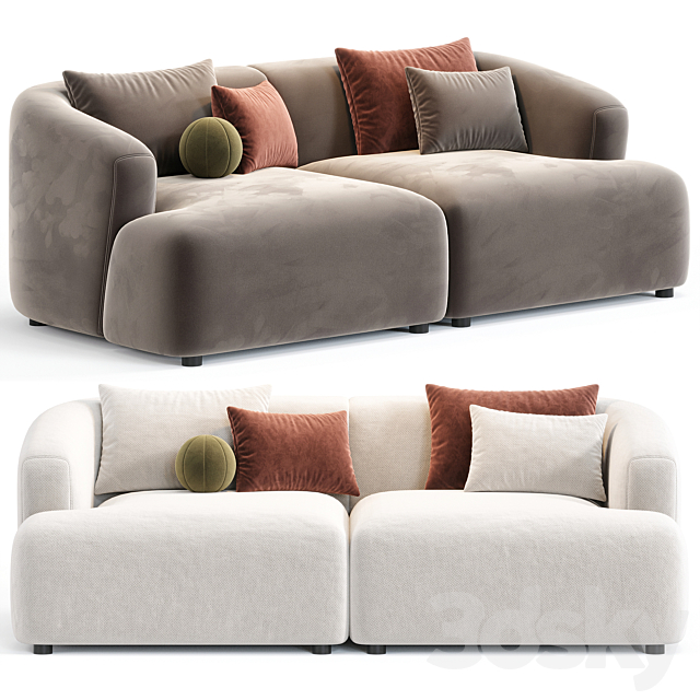 Sofia 2 Plazas Sofa By Westwing 3ds Max - thumbnail 3