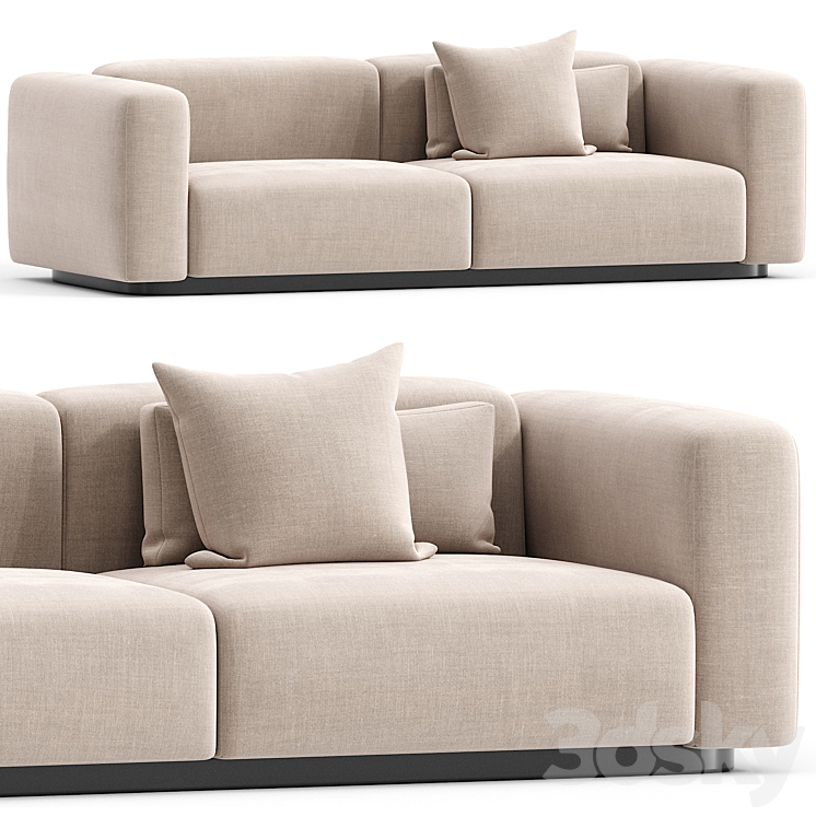 Soft Modular Sofa by Vitra 3DS Max Model - thumbnail 1