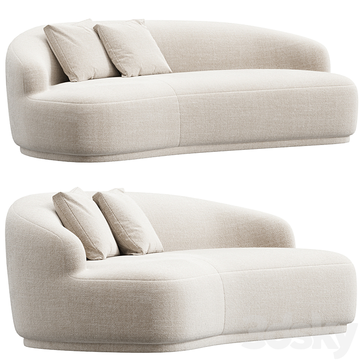 Soraya Sofa Dove Cream 3DS Max Model - thumbnail 1