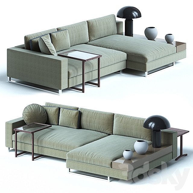 Sormani HERNEST Modular sofa contemporary fabric 3-seater 3DSMax File - thumbnail 1