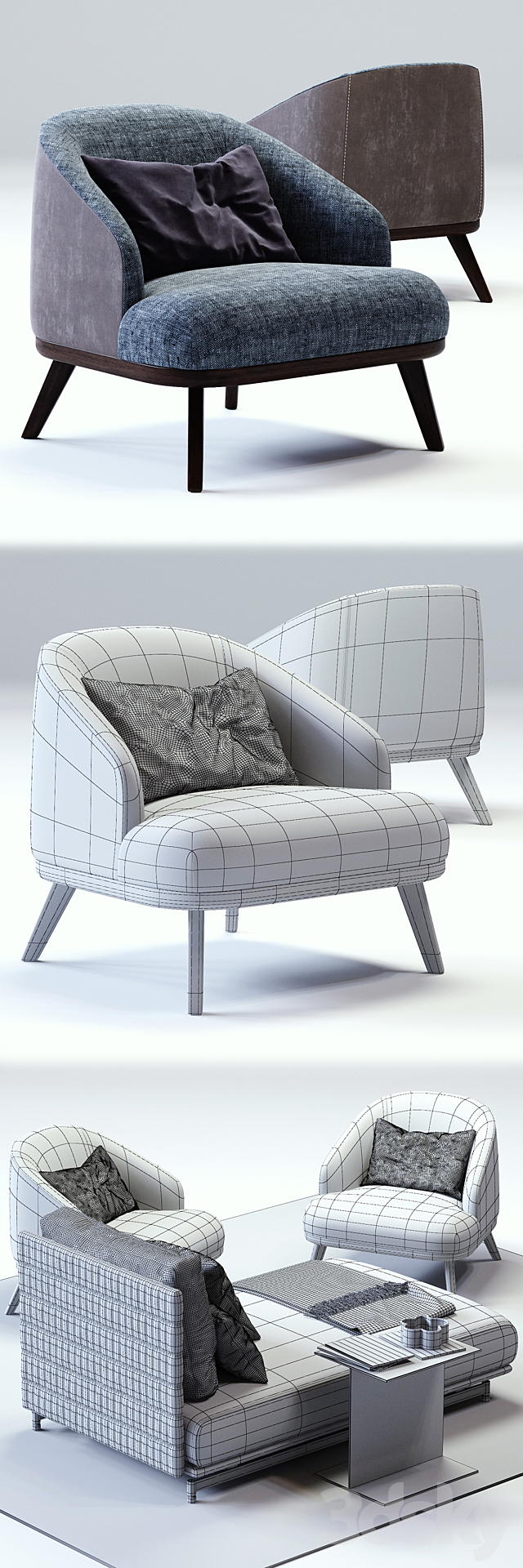 St Germain Day Bed | St Tropez Armchair 3DSMax File - thumbnail 3