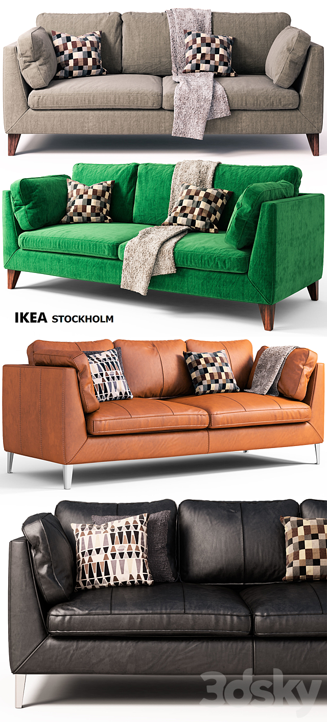 Stockholm Ikea sofas _ STOCKHOLM Ikea 3DSMax File - thumbnail 2