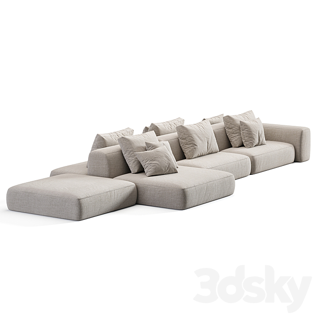 Stone Sofa Modular Sofa By Tamamm 3ds Max - thumbnail 2