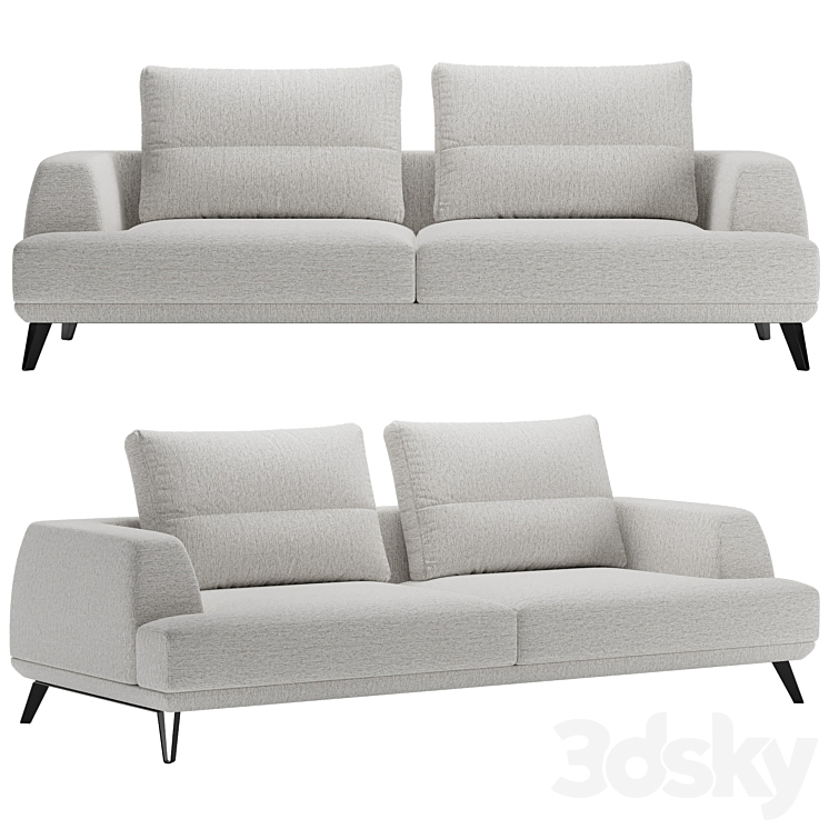 Straight Italian sofa Doge from Italia Lounge 3DS Max Model - thumbnail 1