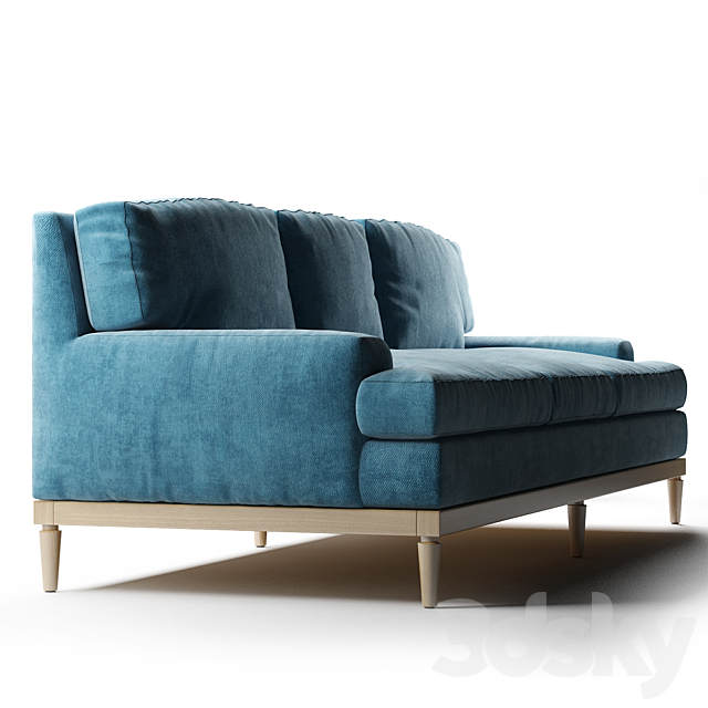 Sutton Sofa. Harbor Blue Velvet 3DSMax File - thumbnail 2