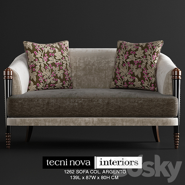 TECNINOVA-1262 SOFA COL. ARGENTO 3DS Max Model - thumbnail 2