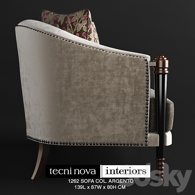 TECNINOVA-1262 SOFA COL. ARGENTO 3DS Max Model - thumbnail 3