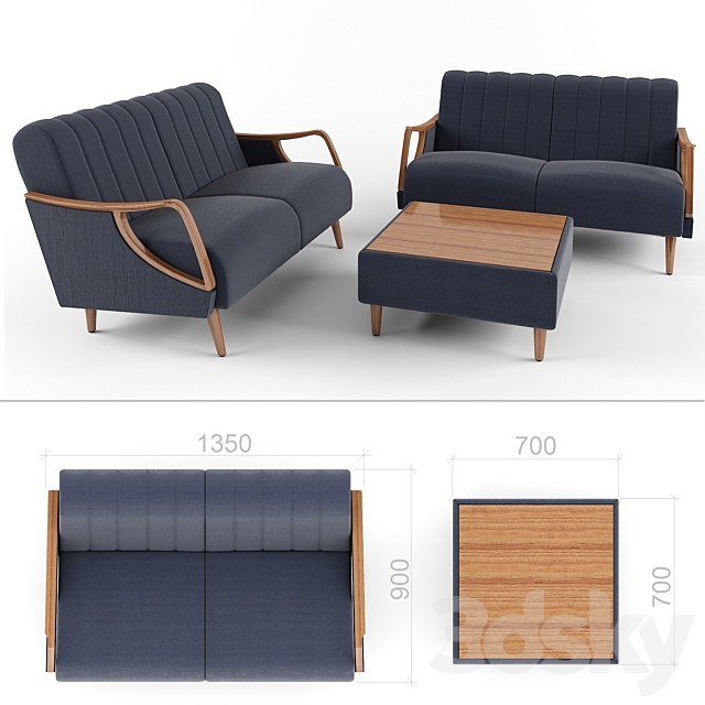 The sofa + table 3DSMax File - thumbnail 1