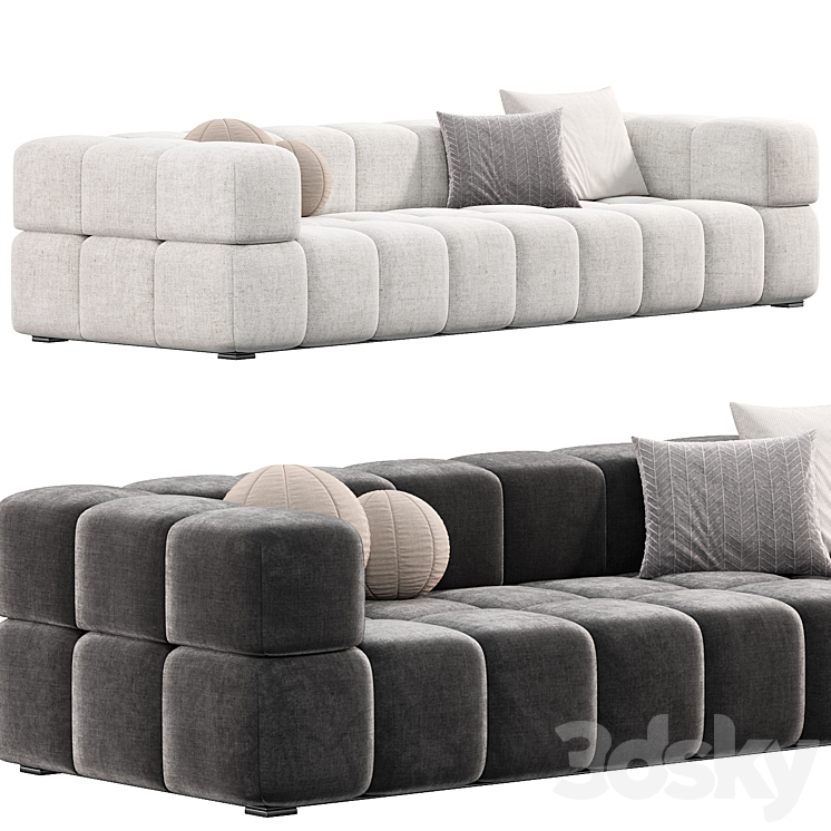 Thomas Long Module Sofa with Corner Backrest 3DS Max Model - thumbnail 2