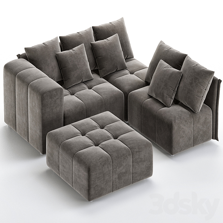 Toronto Modular Sofa 3DS Max Model - thumbnail 2