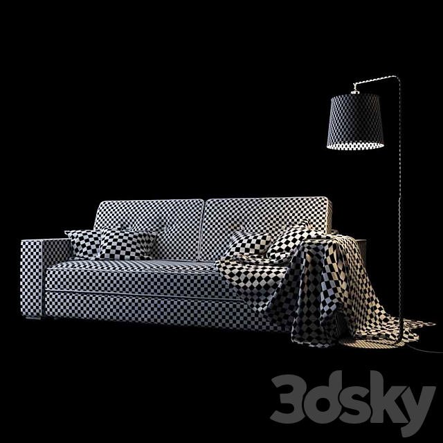 Trehmestny sofa Silvio 3DS Max Model - thumbnail 2