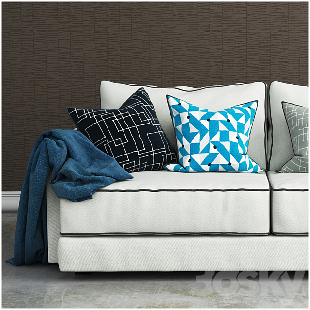 Tribeca collection sofa 3DS Max Model - thumbnail 2