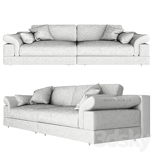 Triple sofa Pufetto Claudia. 3DSMax File - thumbnail 2