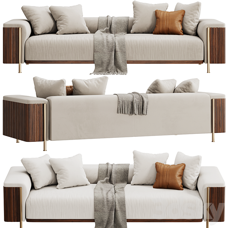 TRUSSARDI CASA Deven Sofa 3DS Max Model - thumbnail 2