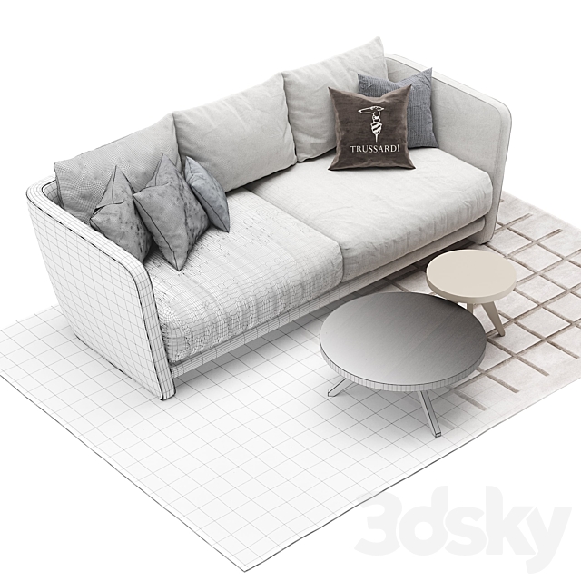 Trussardi Casa Lightshell Sofa set 3DSMax File - thumbnail 3