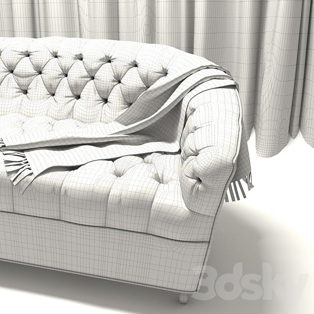 Tufted Classic Style Sofa 3DSMax File - thumbnail 3