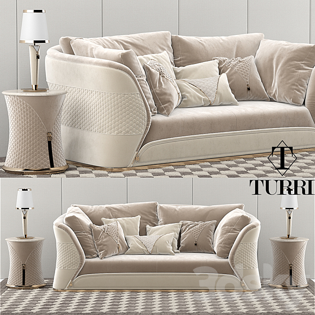 Turri Vogue sofa set 3DSMax File - thumbnail 1