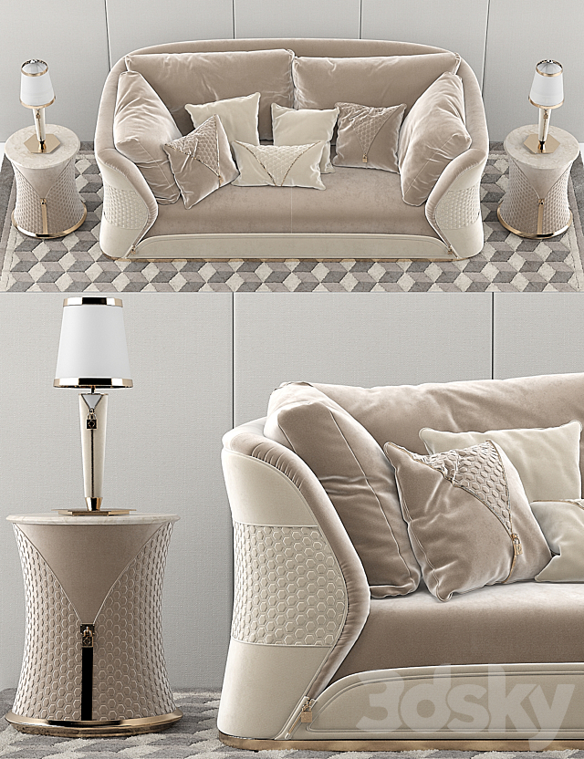 Turri Vogue sofa set 3DSMax File - thumbnail 2