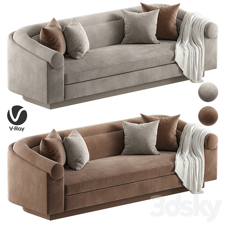 Valetta Sofa 3DS Max Model - thumbnail 1