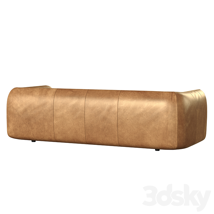 Valmar Tobacco Leather Sofa 3DS Max Model - thumbnail 2