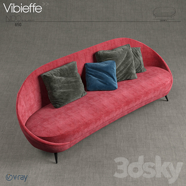 Vibieffe 650 Nido Sofa 3DSMax File - thumbnail 2