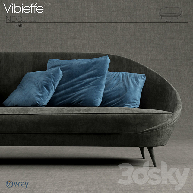 Vibieffe 650 Nido Sofa 3DSMax File - thumbnail 3